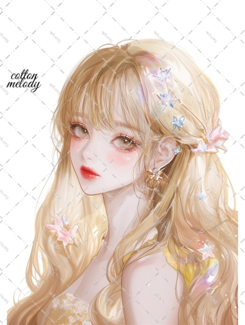 original sticker no.6518 人物ステッカー オリジナルステッカー 人物ステッカー 女の子ステッカー オリジナル人物ステッカー - 貼紙 - 紙 