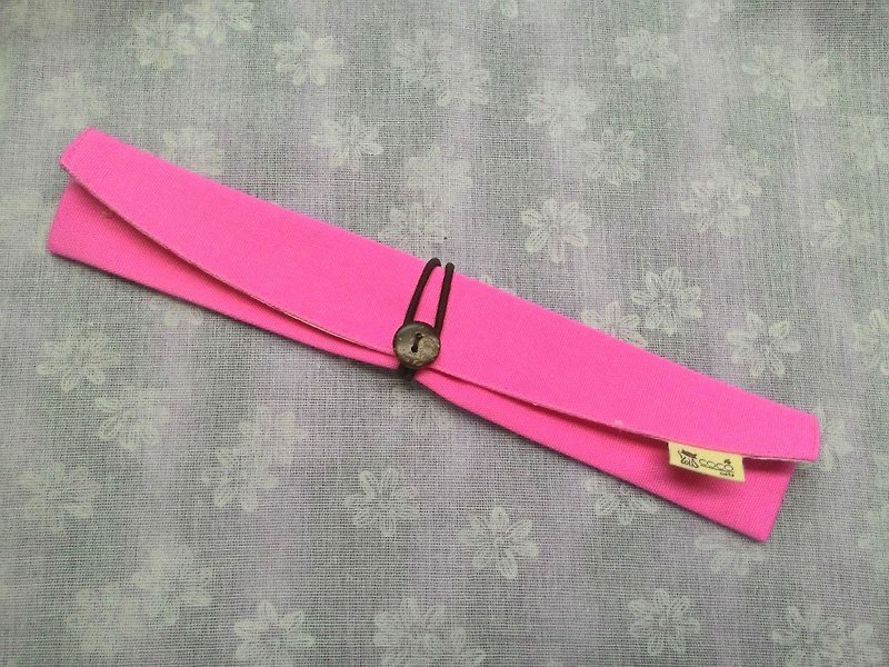 Small chopsticks cover. Fan carry-on storage bag, chopsticks cover and fan cover-arc type (pink pigmented canvas) F06-003 - Chopsticks - Cotton & Hemp 