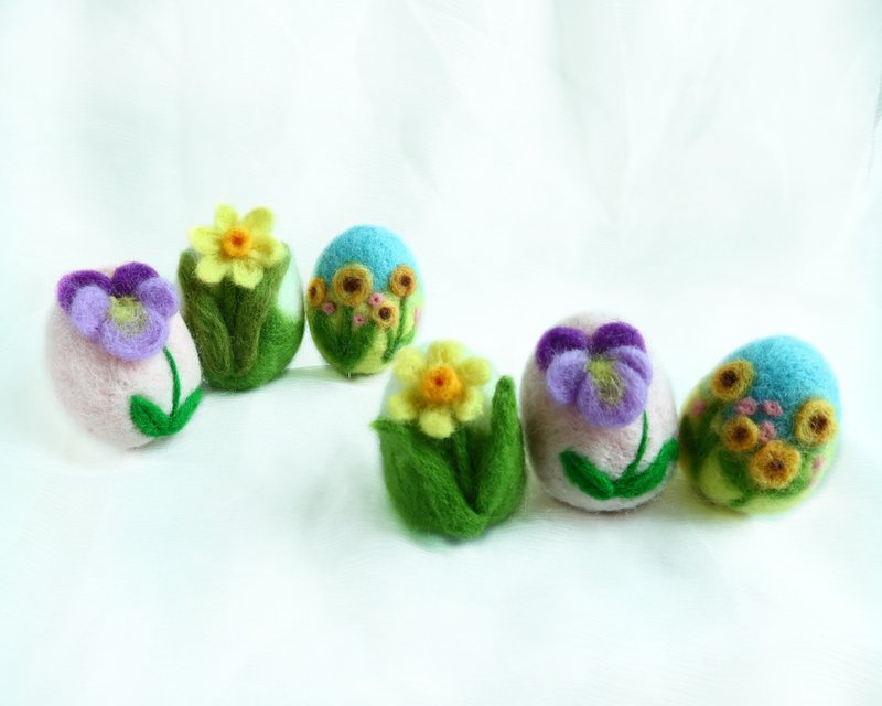 Felted Easter Eggs　wool 100% - Items for Display - Wool 