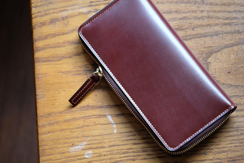 Mildy Hands-LW03-Japanese shell cordovan long clip - Wallets - Genuine Leather Multicolor