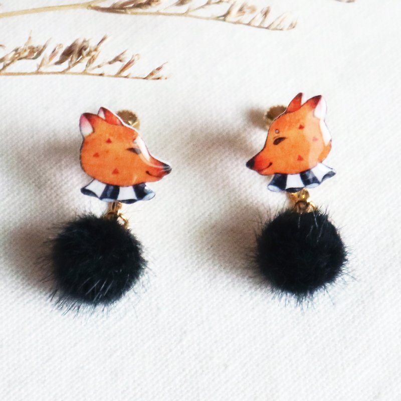 Fox earrings Clip-On - ต่างหู - พลาสติก 