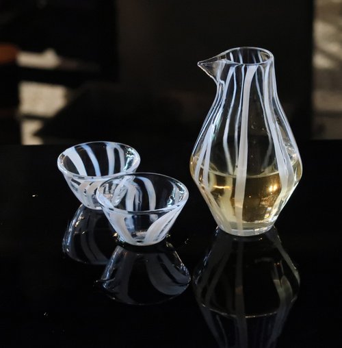 Kun’s Crystal 坤水晶 直紋茶酒兩用壺/杯 | 玻璃熾造 工坊手作