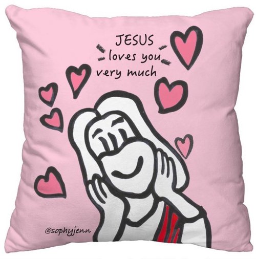 蘇妃藝術 SOPHIE ART 蘇妃藝術 Sophie Art 耶穌愛你 Jesus loves you 抱枕 軟絨毛