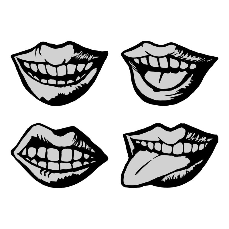 嘴唇 表情 車貼 3M反光貼紙 機車貼紙 防水耐曬 安全帽貼紙 - 貼紙 - 防水材質 