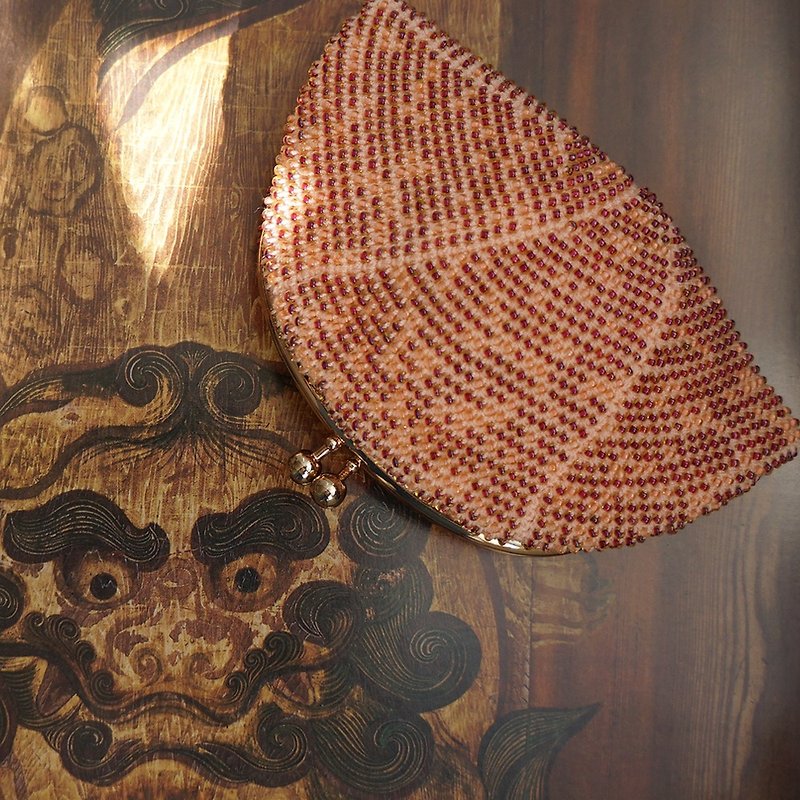 Ba-ba handmade Seedbeads crochet pouch No.2009 - กระเป๋าสตางค์ - วัสดุอื่นๆ สีม่วง