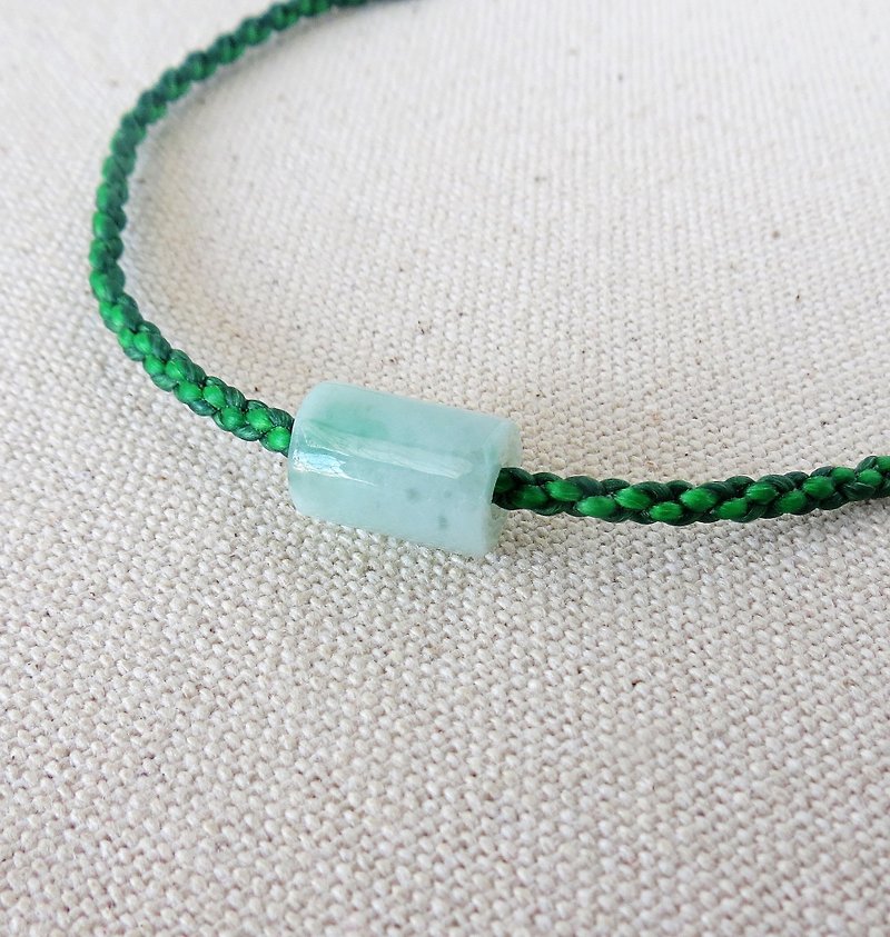 Fashion [lucky stone] ice glutinous kind floating flower jade silk wax bracelet [four series] ** Lucky - Bracelets - Gemstone Green