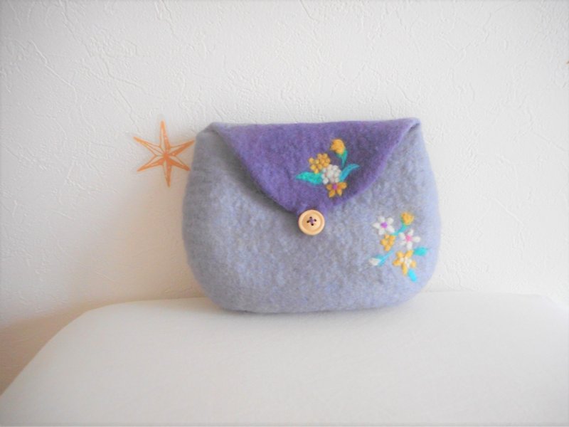 Adult cute petite floret - กระเป๋าเครื่องสำอาง - ขนแกะ สีม่วง