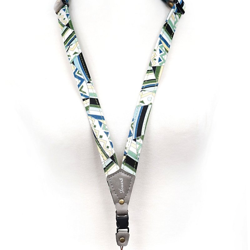 Mobile phone strap neck hanging - Turkish bluebird - เชือก/สายคล้อง - ผ้าฝ้าย/ผ้าลินิน สีเขียว