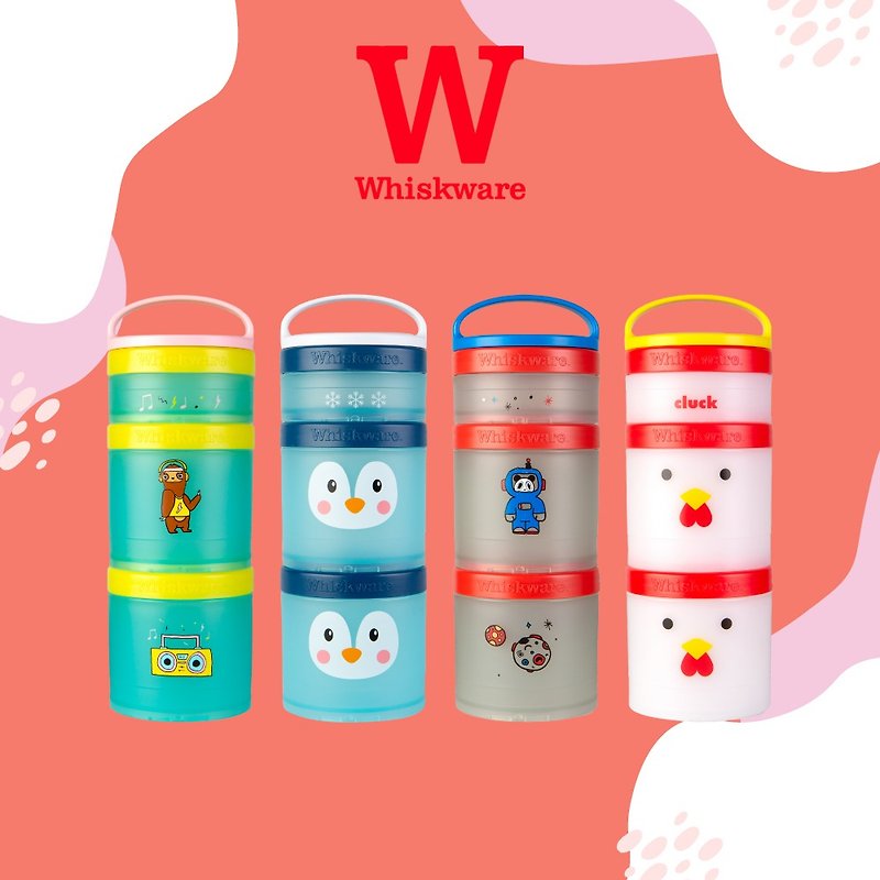 【Whiskware】Snacking three-layer snack box (100ml+250ml+250ml) - Lunch Boxes - Plastic Multicolor