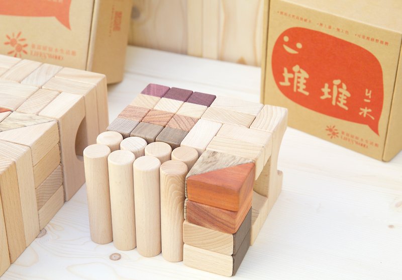 Goody Bag - Stacked Mini | Color Logs No Kiln Buildings + Wand Fufu Group - ของเล่นเด็ก - ไม้ 