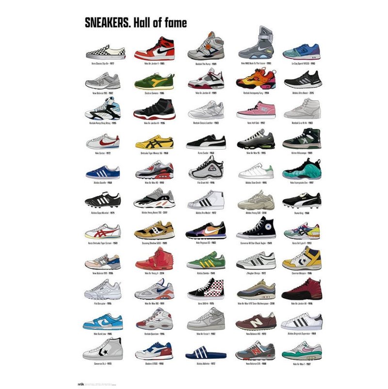 潮鞋名人堂 - Sneakers Hall Of Fame 每個鞋頭都該有一張的海報 - 海報/掛畫/掛布 - 其他材質 多色