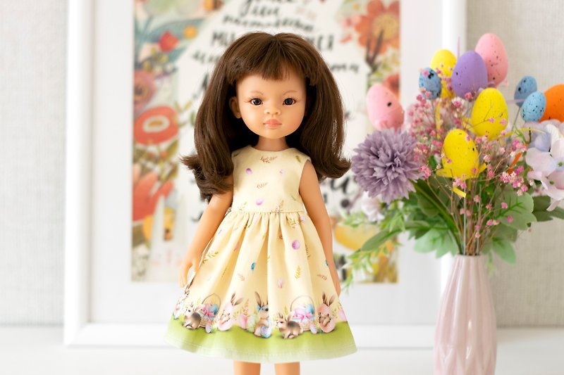 Cute Easter bunny dress for 33 cm/13 inch dolls Paola Reina, Siblies Ruby Red - 寶寶/兒童玩具/玩偶 - 棉．麻 多色