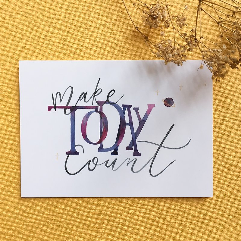 Make Today Count Postcard - Cards & Postcards - Paper Purple