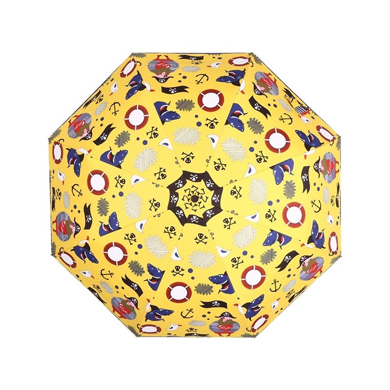 [German Kobold] Anti-UV-Fairy Tale Pirate Series- Silicone Honeycomb-Sunshade and Sunscreen Tri-fold Umbrella-Golden - ร่ม - วัสดุอื่นๆ สีเหลือง