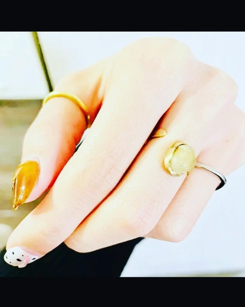 真鍮リング「rutile quartz」 - 戒指 - 其他金屬 