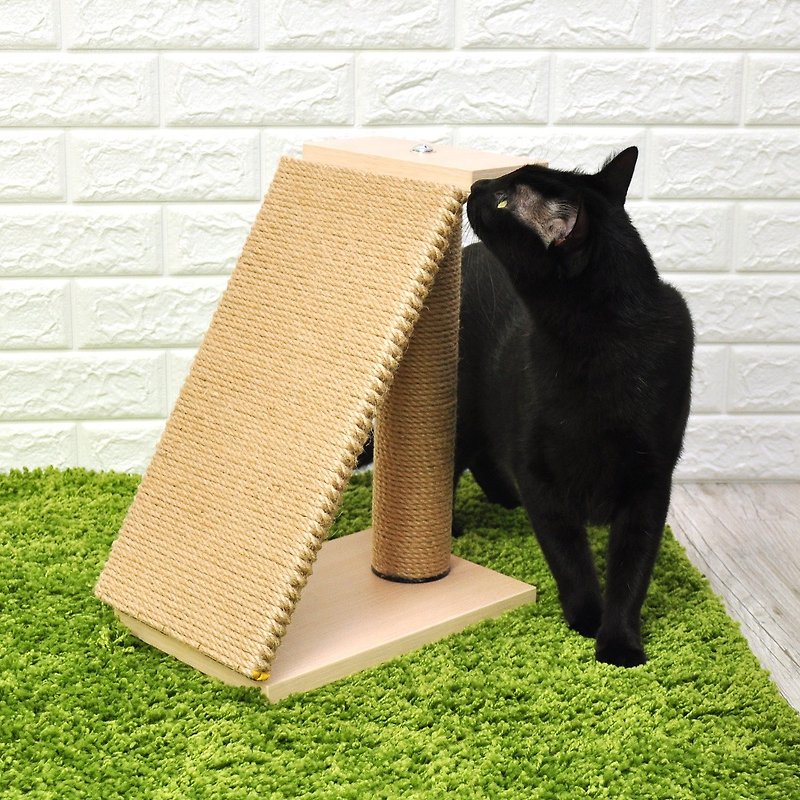 【MOMOCAT】C01b-mini手工斜坡貓抓板跳台 - 三款木色 - 貓跳台/貓抓板 - 木頭 