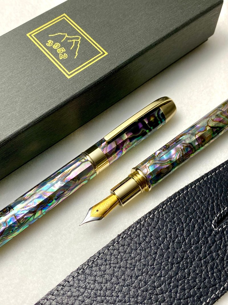 3952 Old Goat-Dapeng Bay carefully selected abalone shell original Bronze two-color steel tip fountain pen - ปากกาหมึกซึม - วัสดุอื่นๆ 