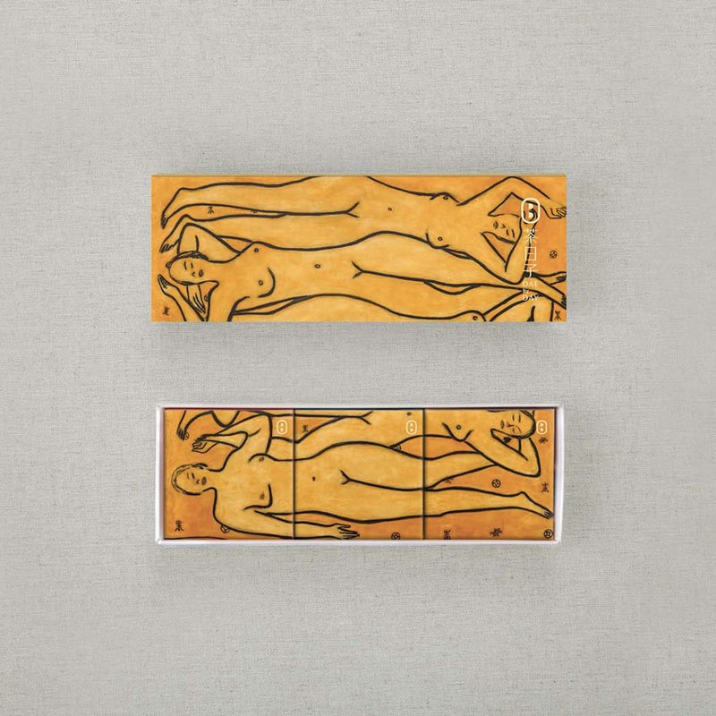 [Tea Bag Gift Box] Sanyu Series Four Female Nude Figures Small Day Gift Box | 3 boxes for souvenirs - Tea - Fresh Ingredients Multicolor