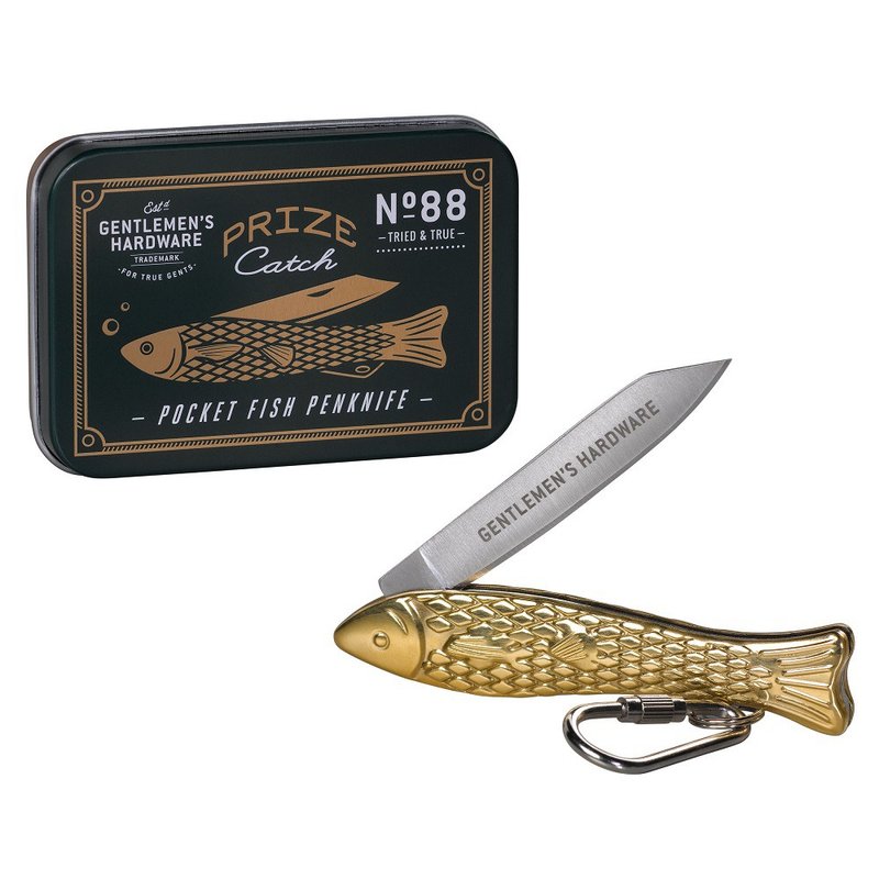 【Gentlemen's Hardware】Classic Folding Fish Knife - Camping Gear & Picnic Sets - Stainless Steel Gold