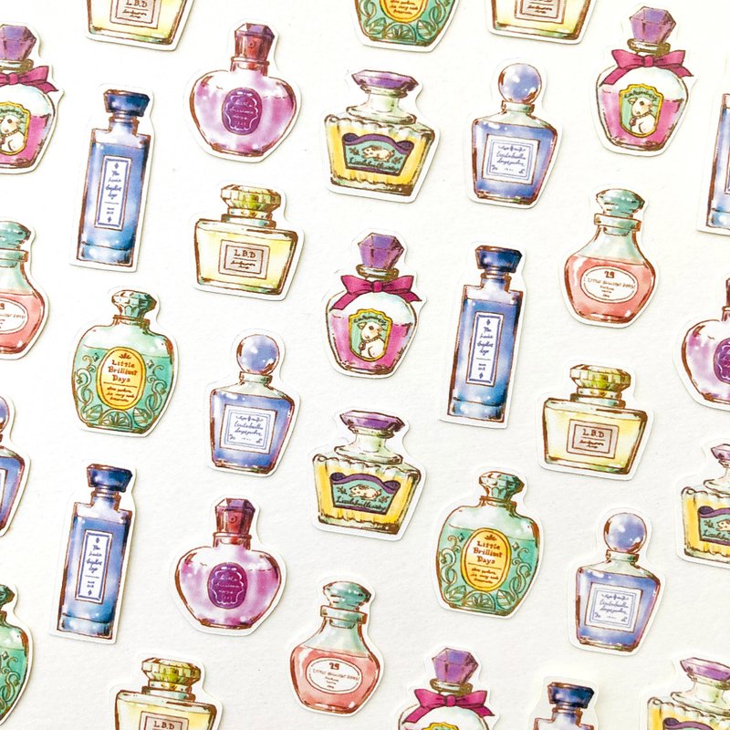 Perfumeフレークシール【32枚入】香水瓶 - 貼紙 - 紙 多色