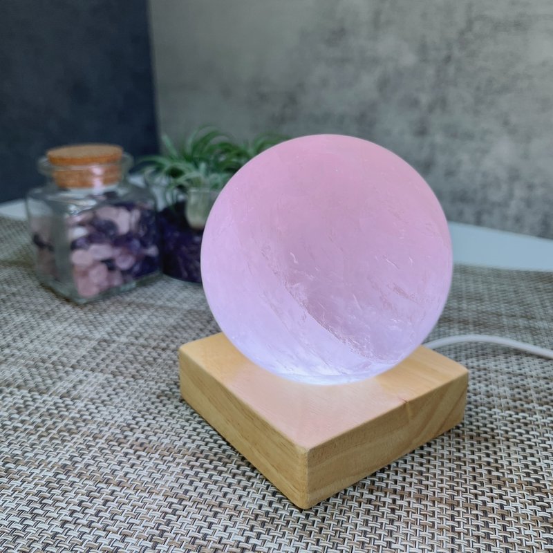 Rose Quartz Ball Lamp - Items for Display - Crystal 