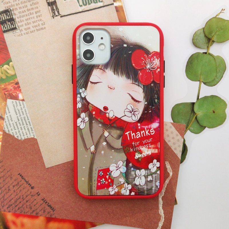 iPhone 11冬日櫻花浮雕防滑TPR包邊防摔手機殼_附贈手機桌布 - 手機殼/手機套 - 塑膠 