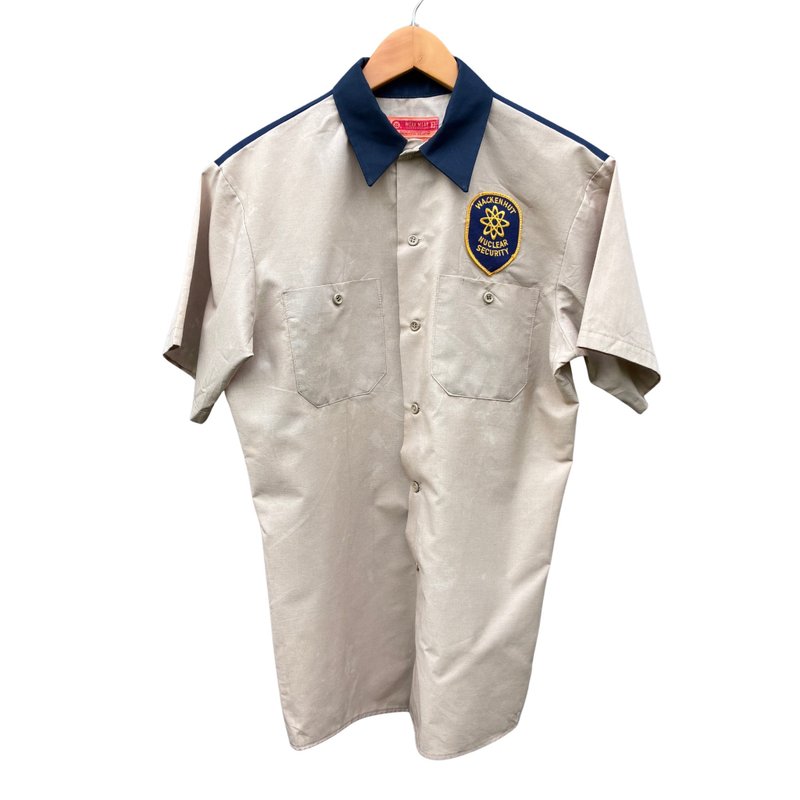 Vintage 80s Wackenhut Nuclear Security Workwear Uniform Shirt - 男襯衫/休閒襯衫 - 棉．麻 卡其色