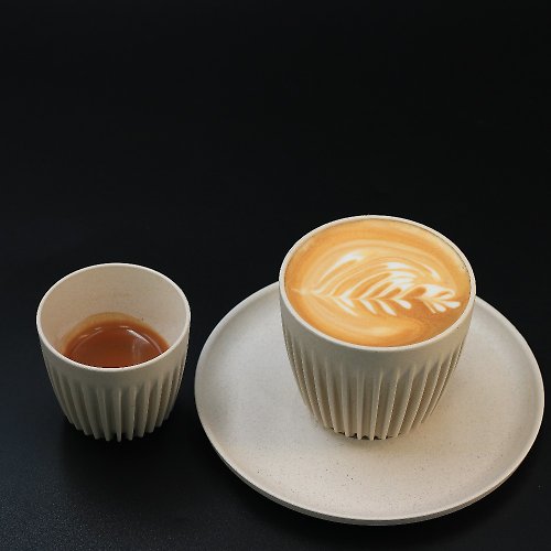 Wake Cup ! 啡煮流 【Huskee】澳洲HuskeeCup 3oz/ 90ml 咖啡豆殼環保杯盤組 (2入)