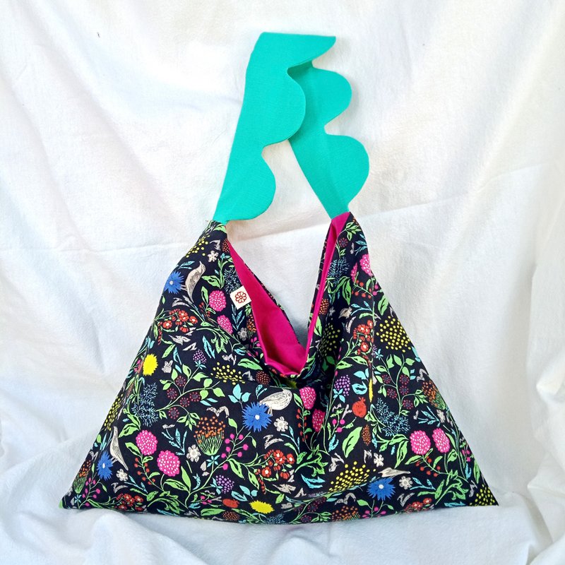 Colorful summer hobo bag (reversible bag) - 側背包/斜背包 - 棉．麻 多色