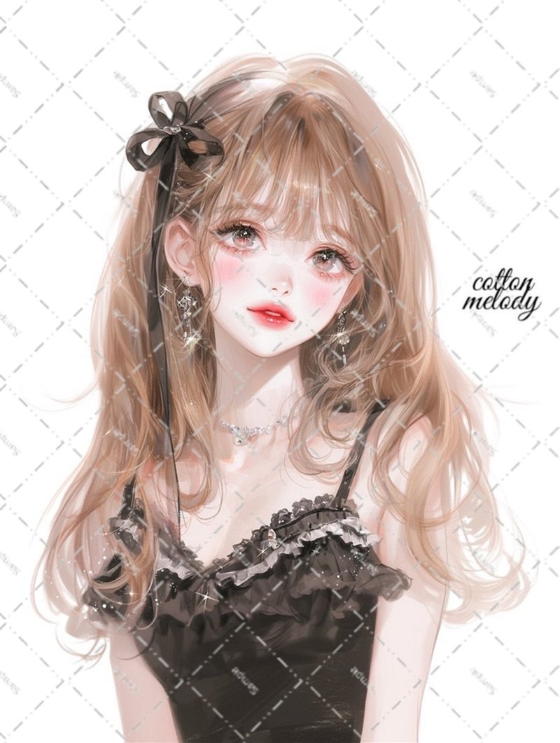original sticker no.5640 人物ステッカー オリジナルステッカー 人物ステッカー 女の子ステッカー オリジナル人物ステッカー - 貼紙 - 紙 