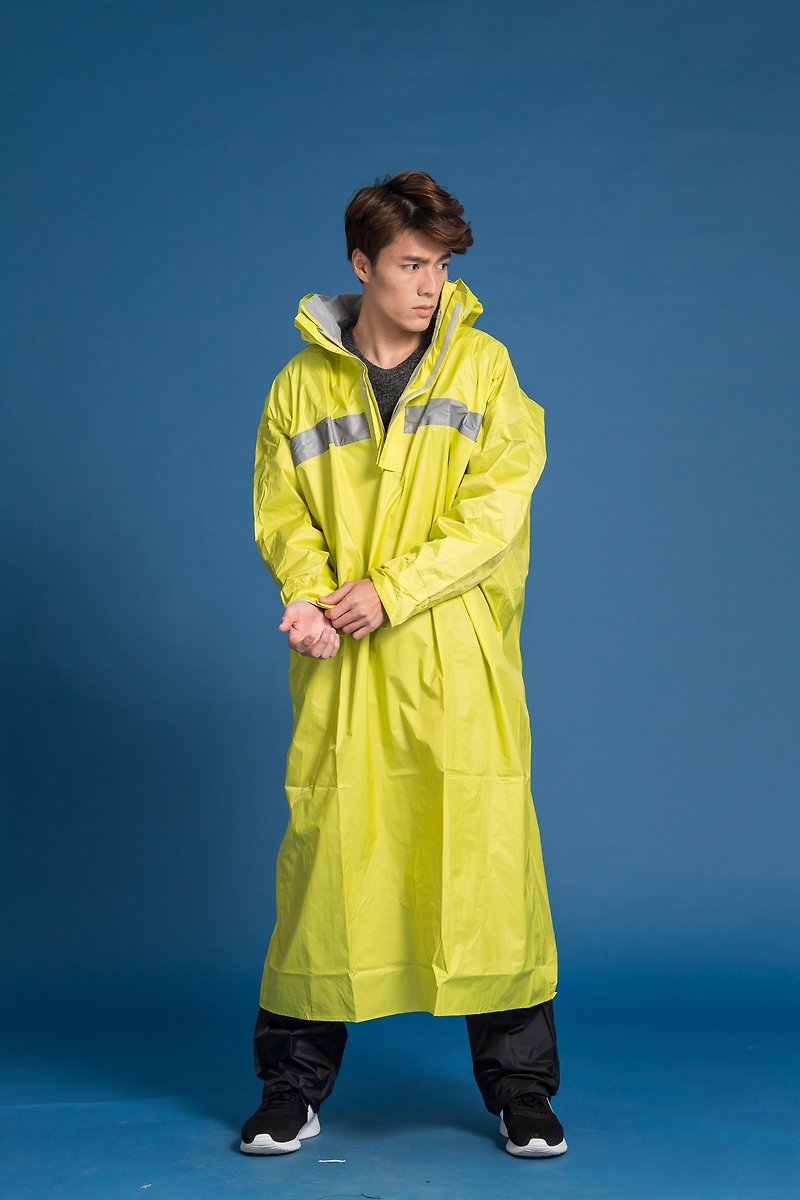 Peak Backpack Half Open One-Piece Raincoat-Mustard Yellow - Umbrellas & Rain Gear - Waterproof Material Yellow