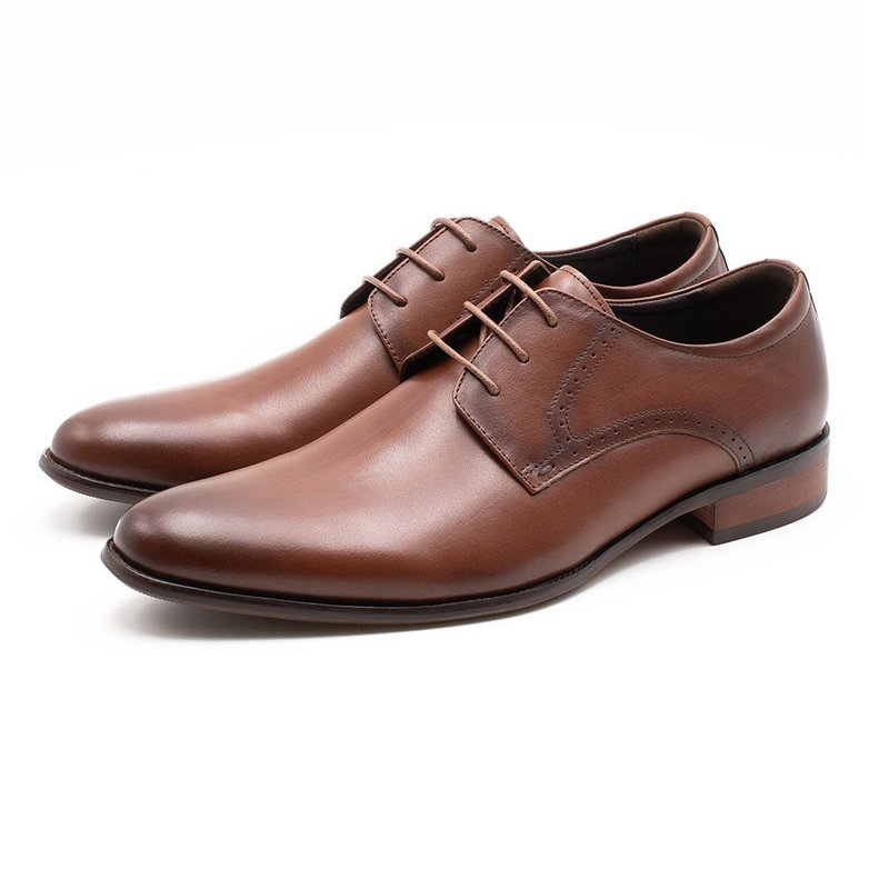 W&M Genuine Leather Round-Toe Non-Slip Derby Shoes for Men - Brown (Also available in Black) - Men's Leather Shoes - Other Materials 