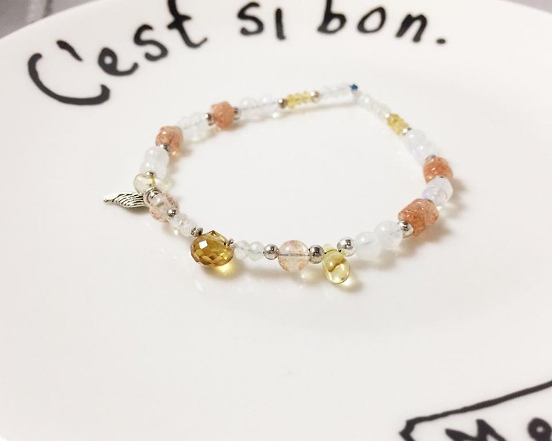 MH sterling silver natural stone independent series _ Hope Angel _ Sun Crystal - Bracelets - Crystal Orange