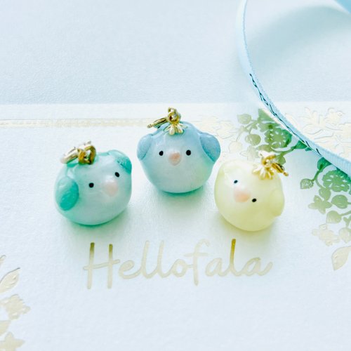 Hellofala 可訂製和尚鸚鵡陶吊咀藍和尚鸚鵡飾物鸚鵡吊墜鸚鵡項鏈綠和尚