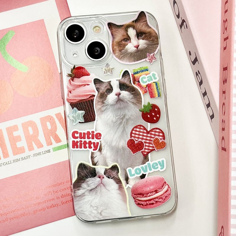 iPhone 16/15/14/13/12/11/XS/XR/7/8/SE2/SE3 Cutie kitty Transparent Phone Case - 手機殼/手機套 - 塑膠 多色
