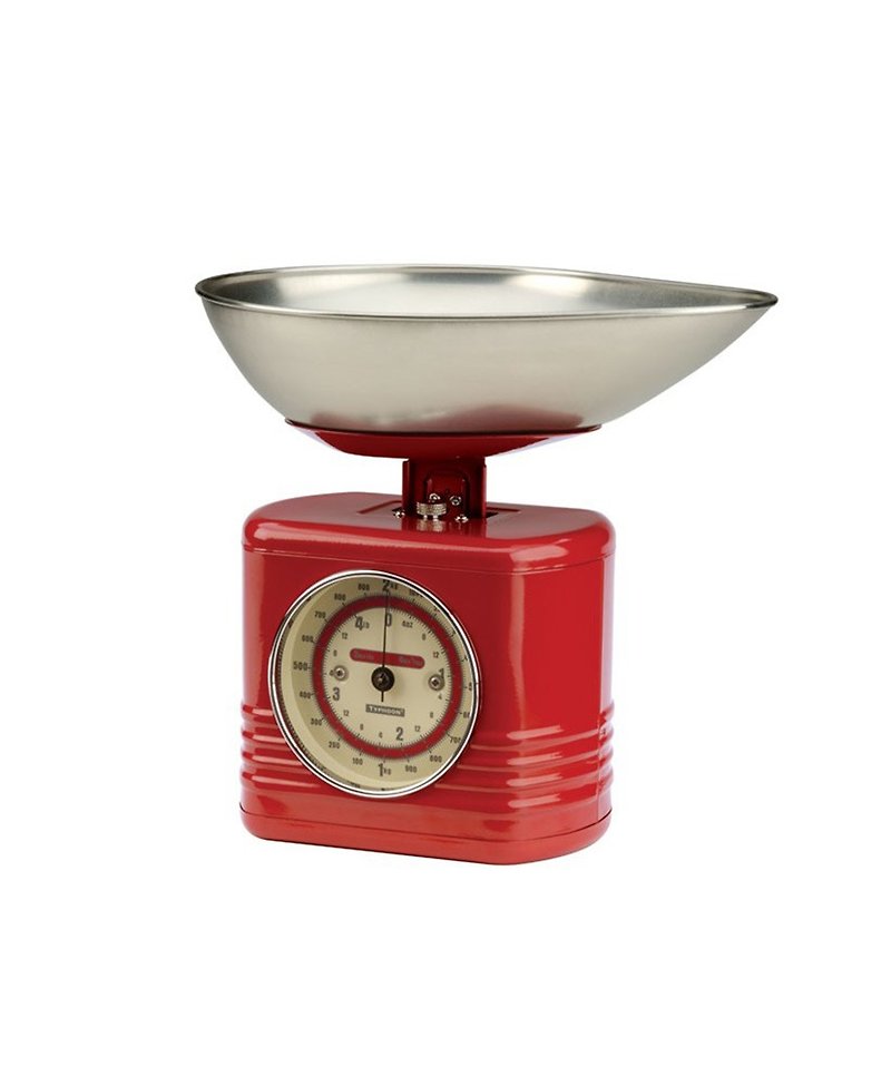 British Rayware industrial style retro streamlined 2 kg kitchen mechanical scale (red) - Other - Other Metals Red