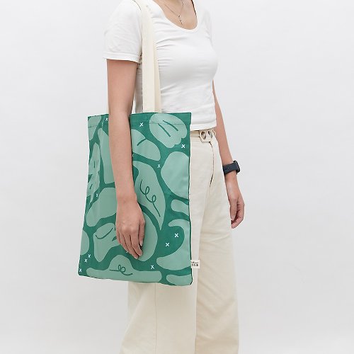 印花樂 inBlooom 簡單扁平購物袋(有機棉)/大地旅人/迷途綠丘