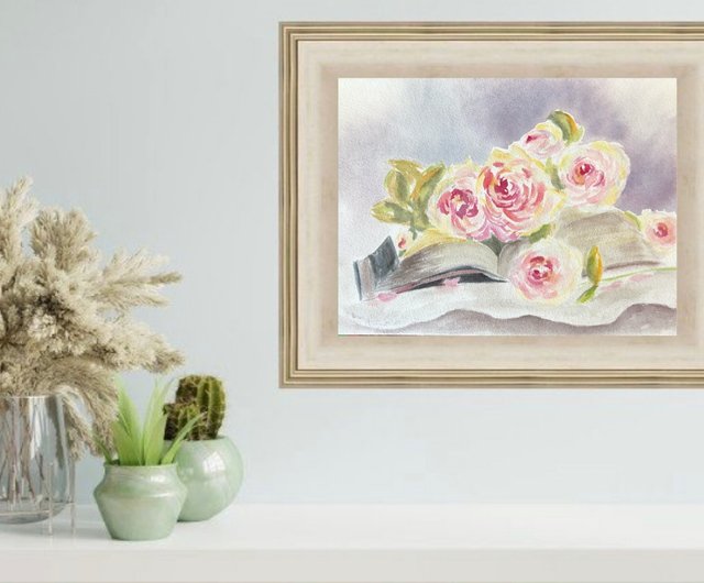 薔薇　バラ　水彩画　花の絵　ホワイトワトソン紙　美術　アート　インテリア　絵画 薔薇 バラ 水彩画 花の絵 ホワイトワトソン紙 美術 アート