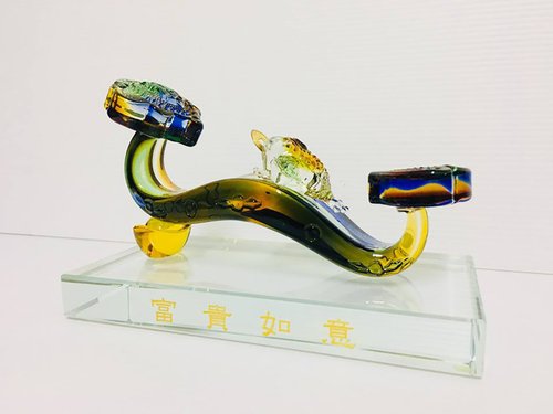 Central Glass 玻璃 蟾蜍 富貴 如意 琉璃 蘋果 平安如意