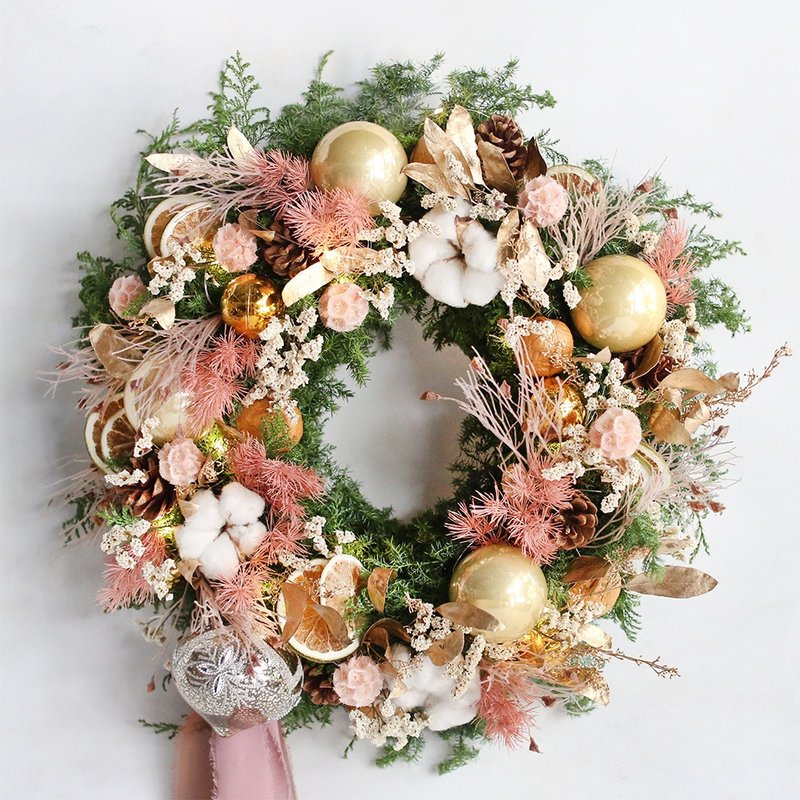 Star Amber Christmas Wreath - ตกแต่งต้นไม้ - พืช/ดอกไม้ สึชมพู