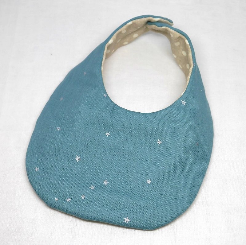Japanese Handmade 8-layer- gauze Baby Bib - ผ้ากันเปื้อน - ผ้าฝ้าย/ผ้าลินิน สีเขียว