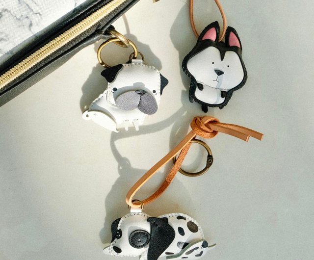 アニマル レザー キーホルダー、犬猫レザーチャーム、ペット