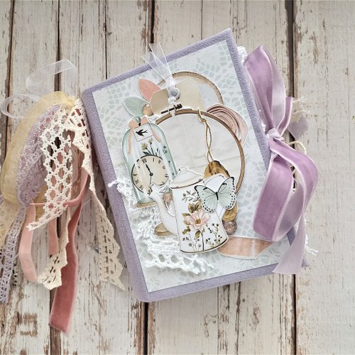 Garden junk journal handmade Lace thick junk book Vintage roses notebook sale