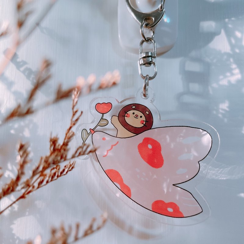Flower gift lion key ring | Acrylic charm - Keychains - Acrylic Multicolor