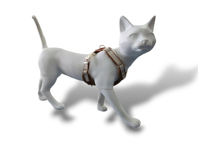 Cat Small Dog X Harness (Collection) Coffee - Collars & Leashes - Other Materials 