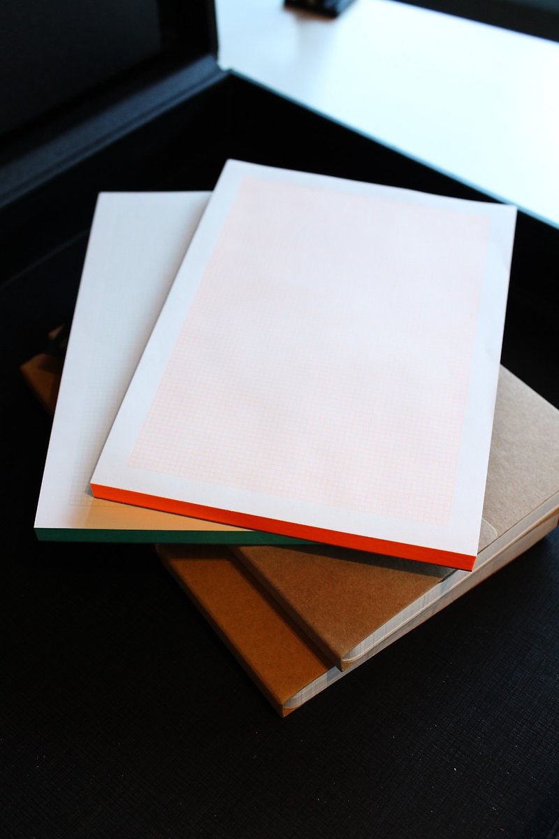 BLOC A4 graph paper / blue + orange grid cells promotions group - Notebooks & Journals - Paper 