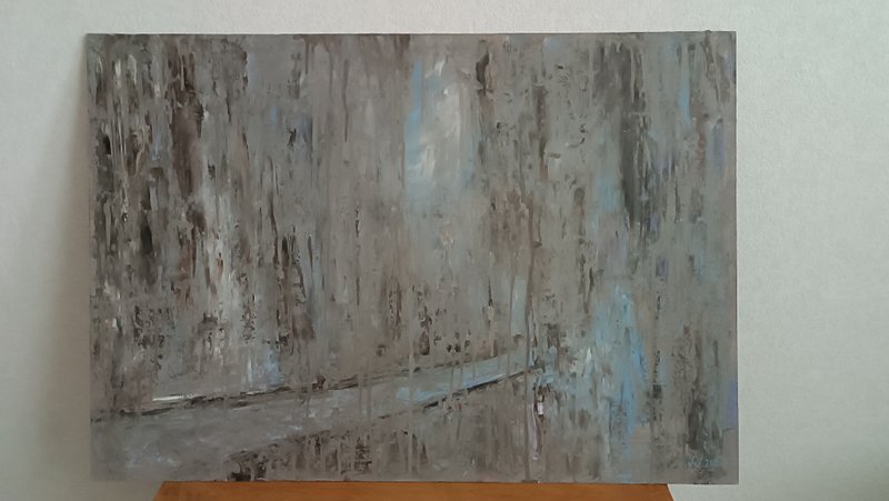 Original - Season of big rains - 50x72 cm oil on orgalit by Victoria Valuk - 壁貼/牆壁裝飾 - 其他材質 灰色