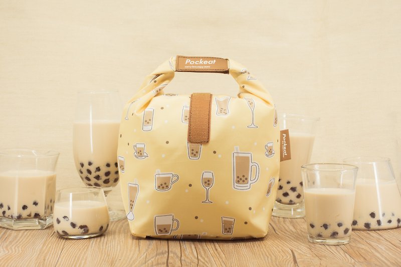 Pockeat Pearl Milk Tea - EcoWithPinkoi x agooday - 便當盒/飯盒 - 防水材質 黃色