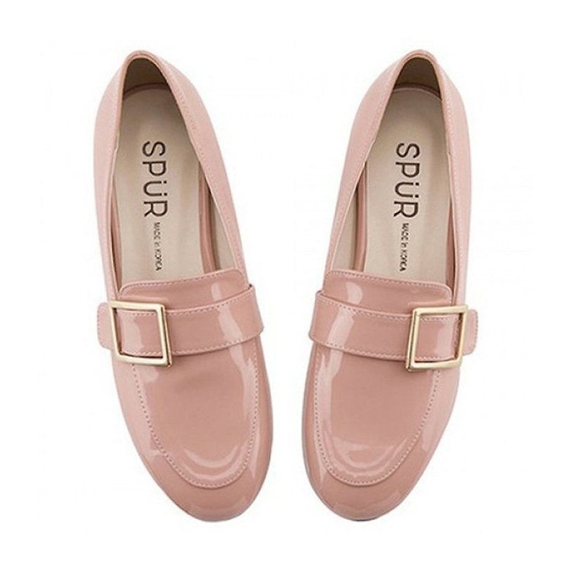 SPUR FRAME BELTED LOAFER MS7016 PINK - Women's Leather Shoes - Faux Leather Pink