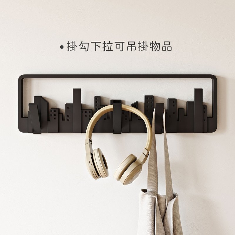 【Umbra】壁掛式掛勾收納架(墨黑城市) | 牆壁掛勾 - 衣架/衣帽架/掛勾 - 其他金屬 白色